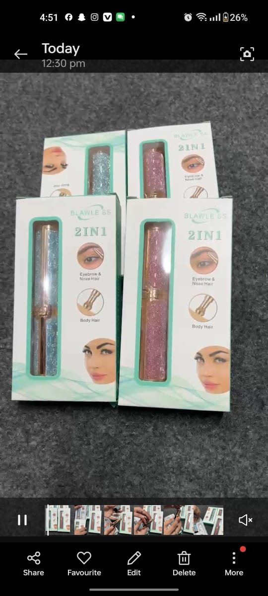 Portable Eyebrow, Face, Lips, Nose Hair Removal Electric Trimmer For Ladies