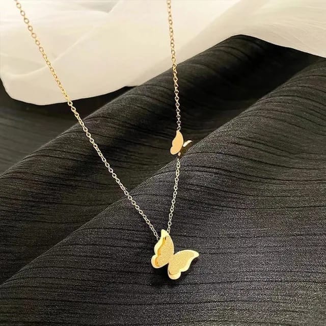Women's stainless steel butterfly pendant