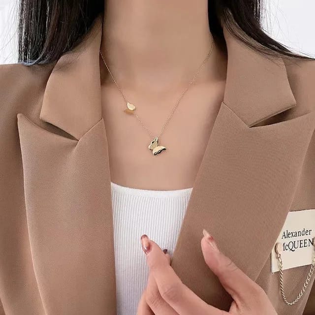 Women's stainless steel butterfly pendant