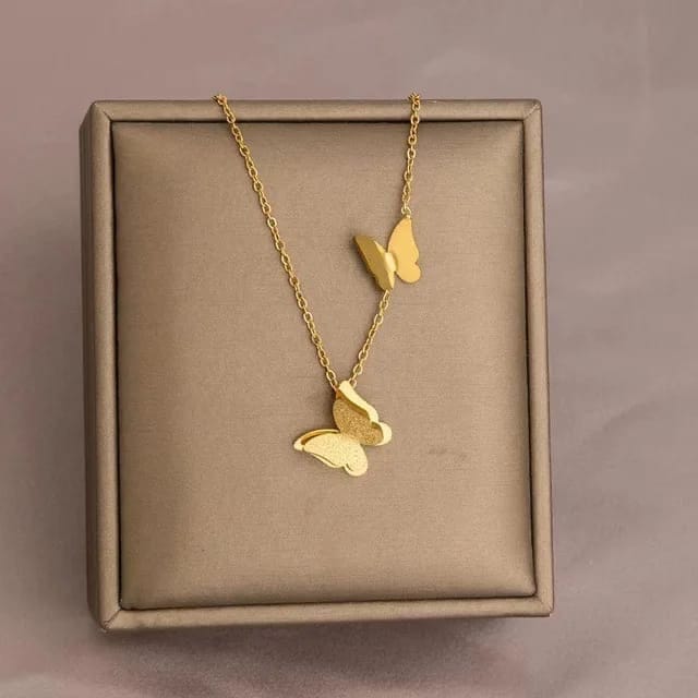 Women's stainless steel butterfly pendant